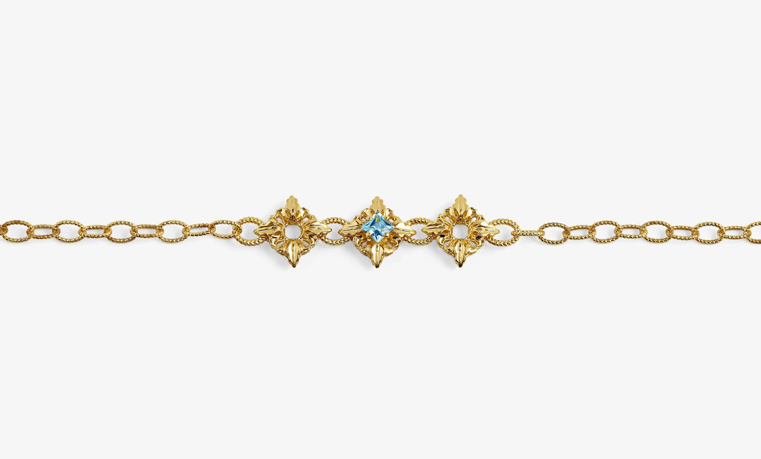 Octavia Bracciale Topazio Azzurro – Oro